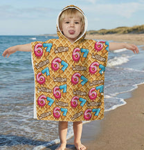 Six Seven 67 Meme Ice Cream - Personalized Kids Hooded Towel