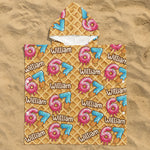 Six Seven 67 Meme Ice Cream - Personalized Kids Hooded Towel