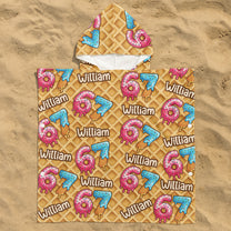 Six Seven 67 Meme Ice Cream - Personalized Kids Hooded Towel