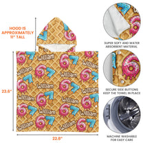 Six Seven 67 Meme Ice Cream - Personalized Kids Hooded Towel