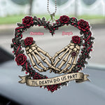 Skull Couple Spooky Skeleton Style ’Til Death Do Us Part - Personalized Rear View Mirror Accessory