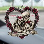 Skull Couple Spooky Skeleton Style ’Til Death Do Us Part - Personalized Rear View Mirror Accessory