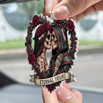 Skull Couple Spooky Skeleton Style ’Til Death Do Us Part - Personalized Rear View Mirror Accessory