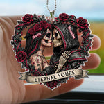 Skull Couple Spooky Skeleton Style ’Til Death Do Us Part - Personalized Rear View Mirror Accessory
