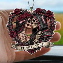 Skull Couple Spooky Skeleton Style ’Til Death Do Us Part - Personalized Rear View Mirror Accessory