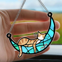 Sleeping Cat - Personalized Car Ornament