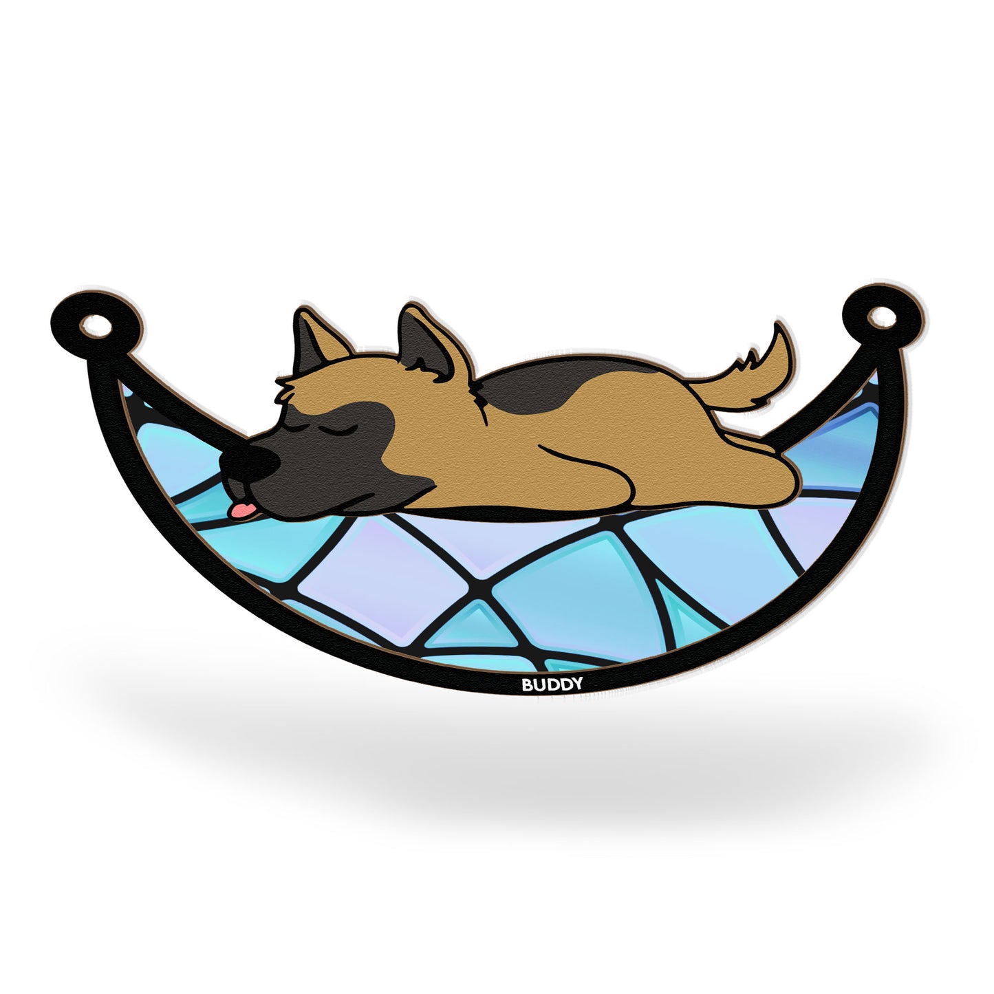 Sleeping Dog - New Version - Personalized Window Hanging Suncatcher Ornament