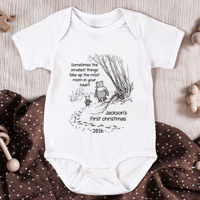 Smallest Things Baby First Christmas - Personalized Baby Bodysuit