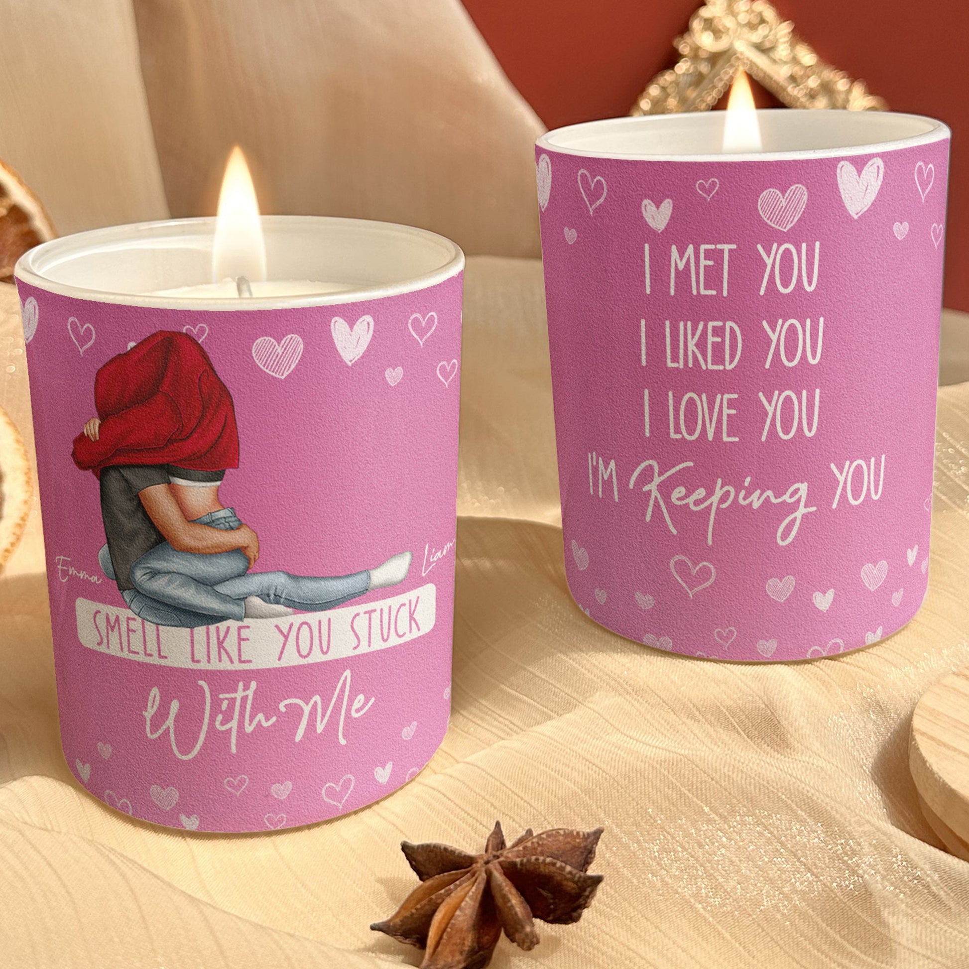 Smell Like You Stuck With Me Funny Gift For Couples - Personalized Candle