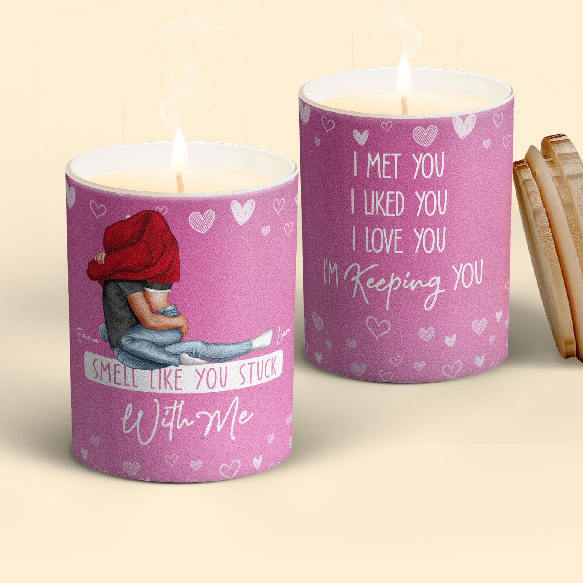 Smell Like You Stuck With Me Funny Gift For Couples - Personalized Candle