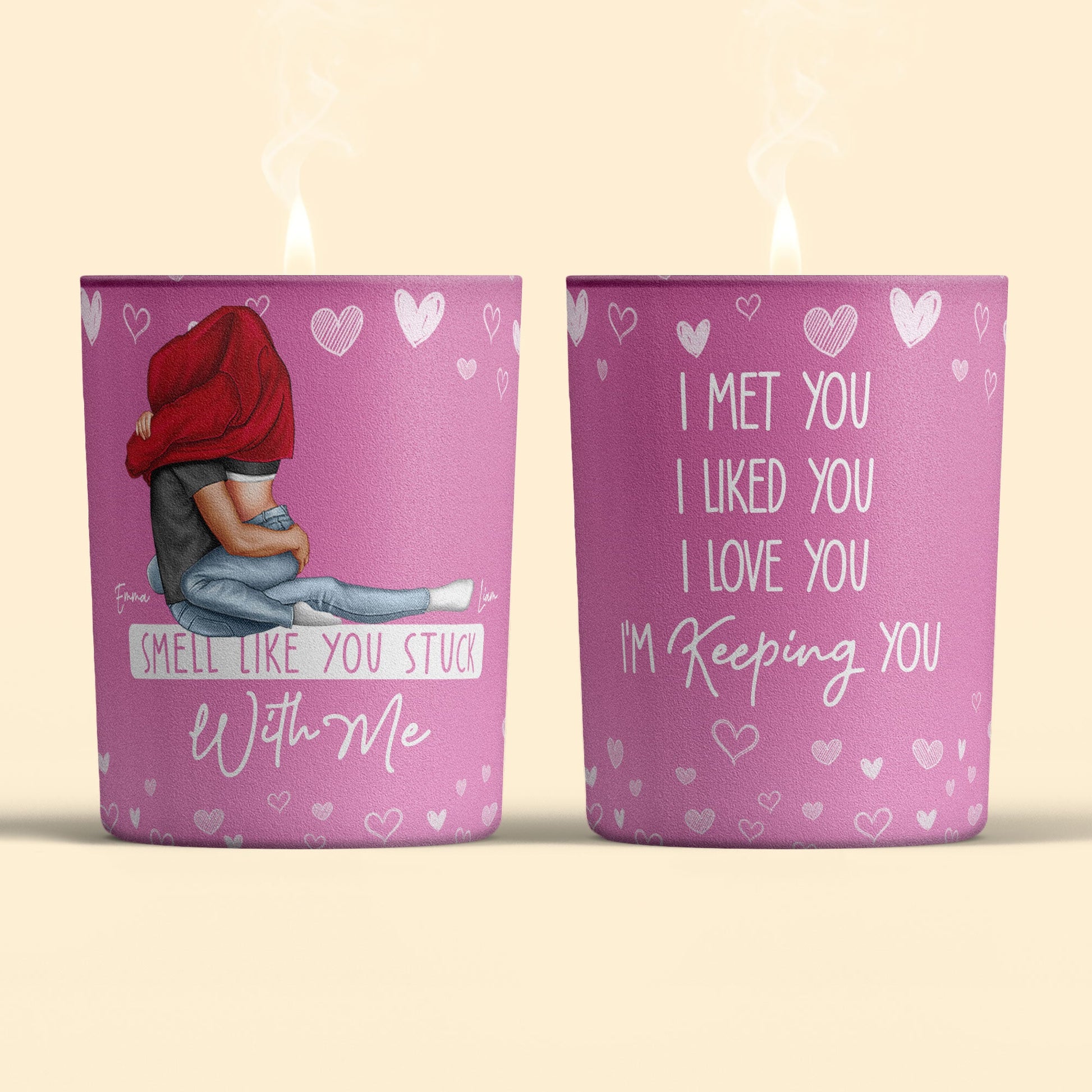 Smell Like You Stuck With Me Funny Gift For Couples - Personalized Candle