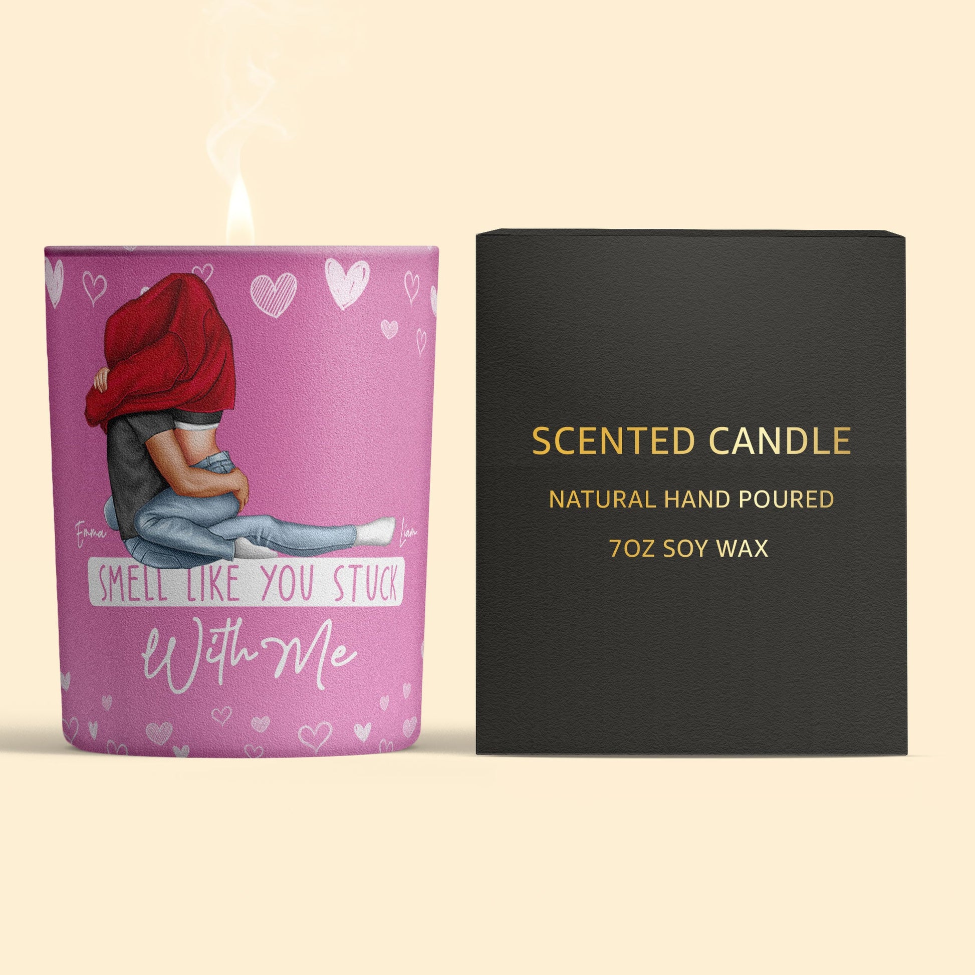 Smell Like You Stuck With Me Funny Gift For Couples - Personalized Candle