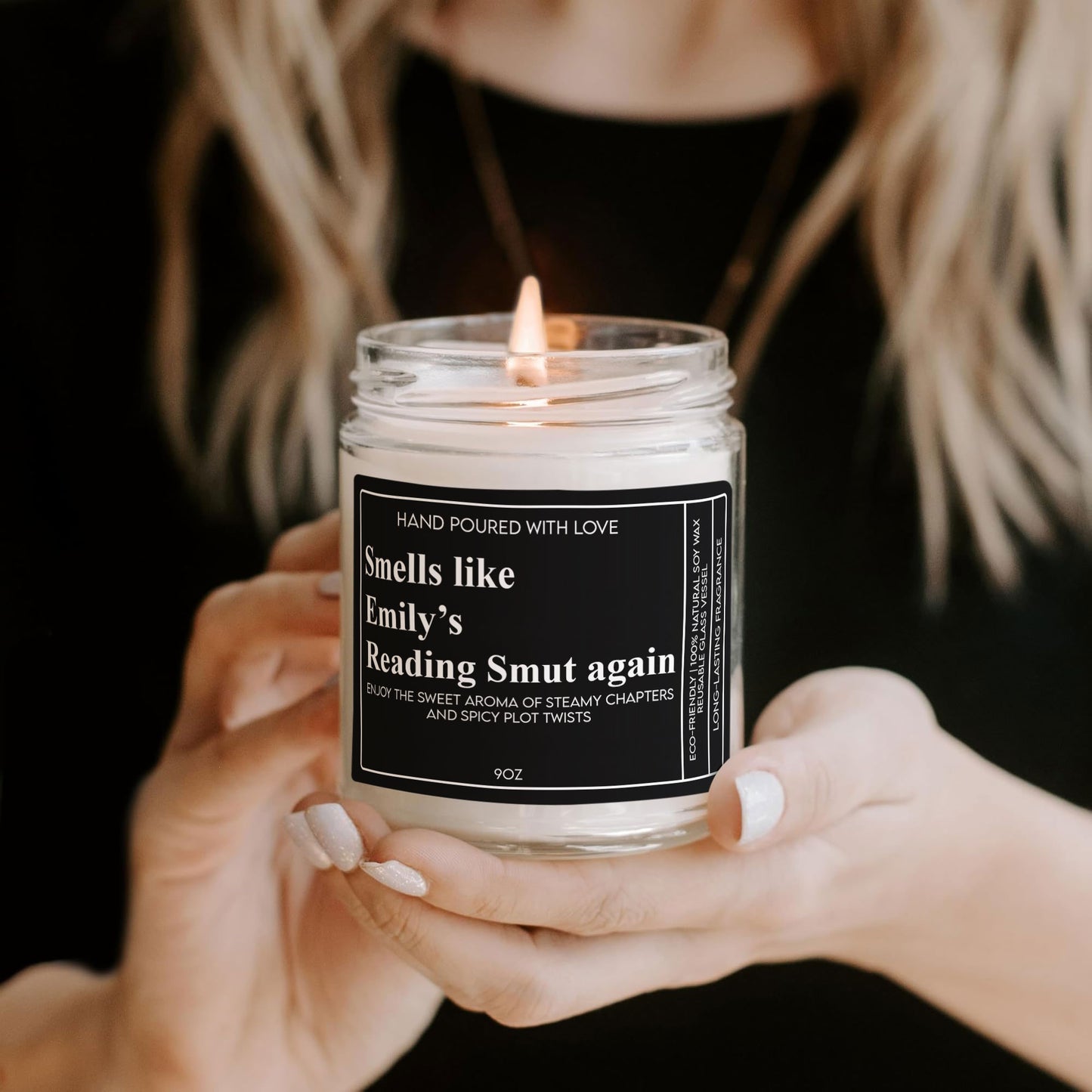 Smells Like She's Reading Smut Again - Smut Readers Funny Gift, Exchange Gag Gifts - Personalized Scented Soy Candle