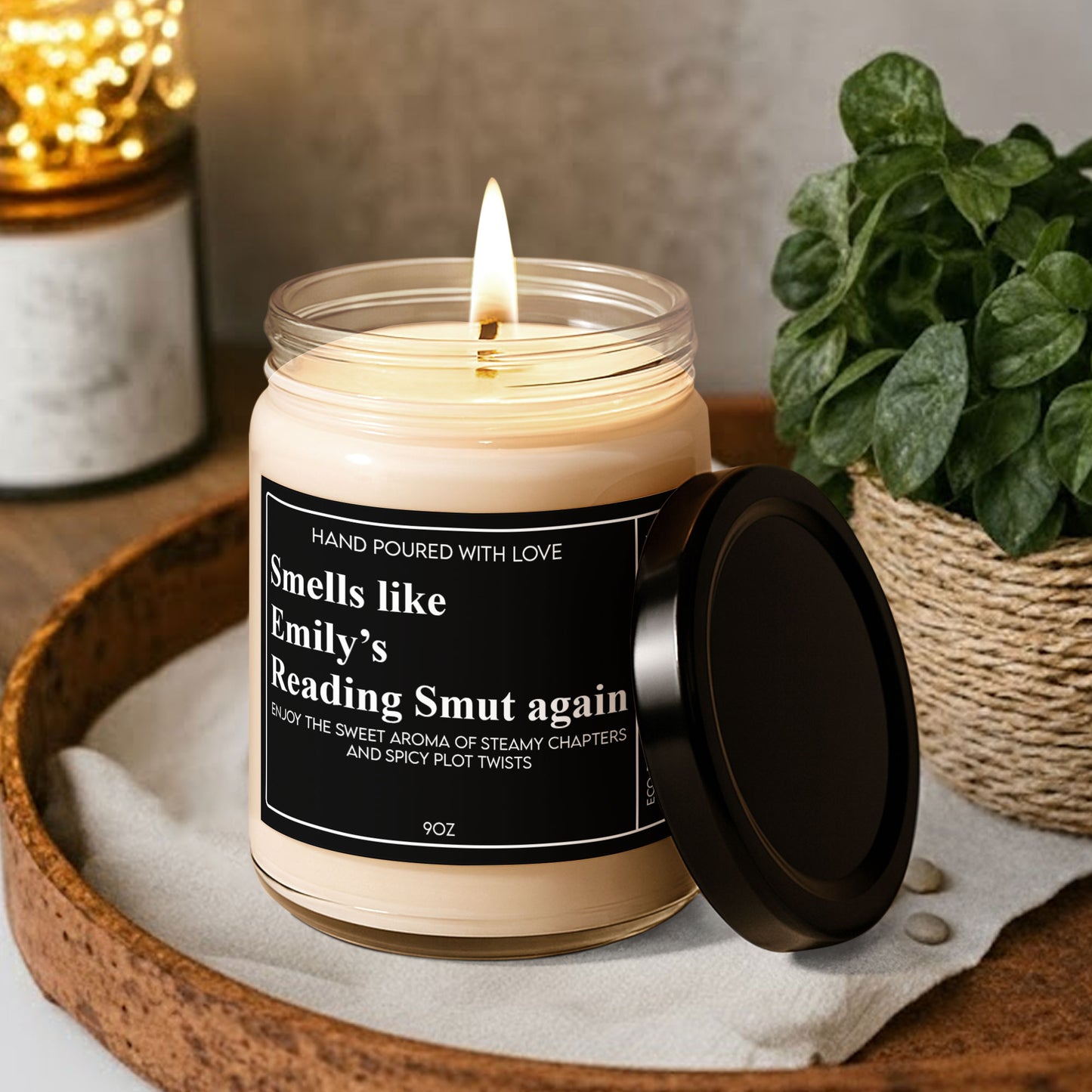 Smells Like She's Reading Smut Again - Smut Readers Funny Gift, Exchange Gag Gifts - Personalized Scented Soy Candle