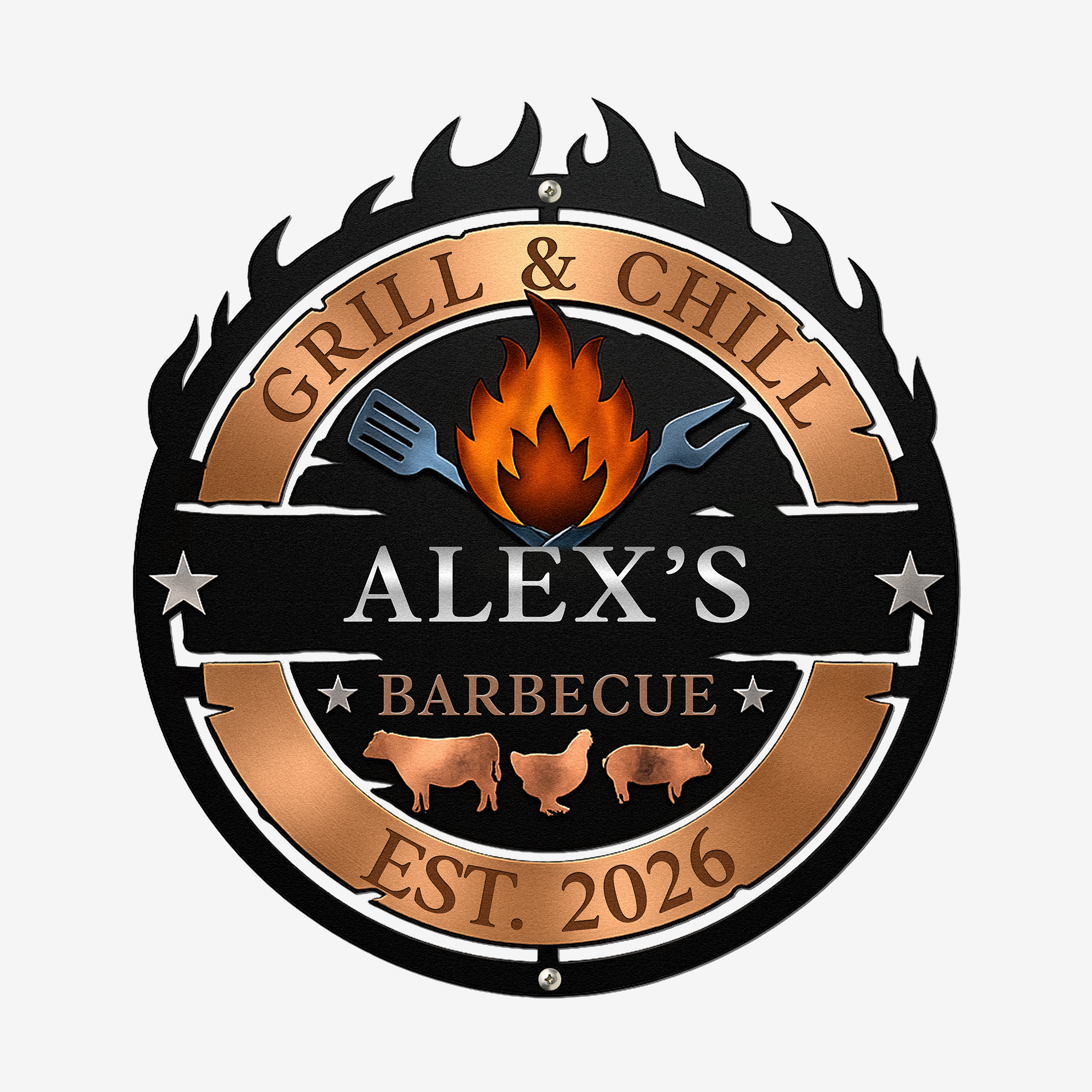 Smoke House & Grill - Personalized Metal Sign
