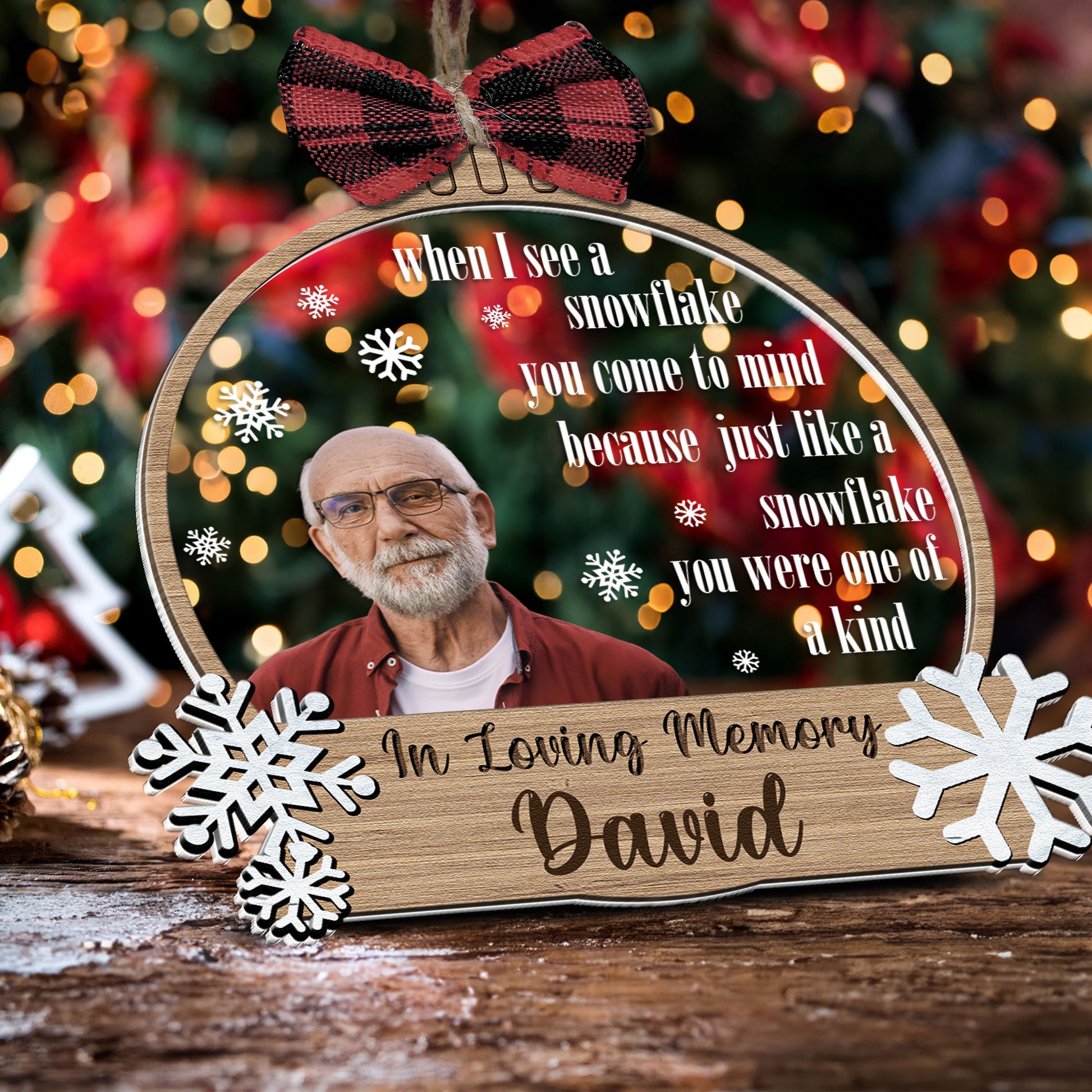 Snowflakes Are Kisses From Heaven - Personalized Wood And Acrylic Phot –  Macorner