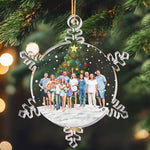 Snowflakes, Christmas tree Custom Photo Family, Friends - Personalized Acrylic Photo 2026 Christmas Ornament