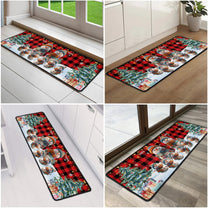 Snowman Family Christmas With Grandkids - Personalized Runner Rug