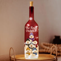 Snowman Family - Personalized Bottle Lamp