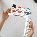Snowman Family - Personalized Door Corner Wood Sign