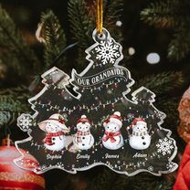 Snowman Grandkids With Names Gift For Grandma Grandparents - Personalized Acrylic Ornament