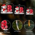 Snowman Initial Christmas - Personalized Acrylic Ornament