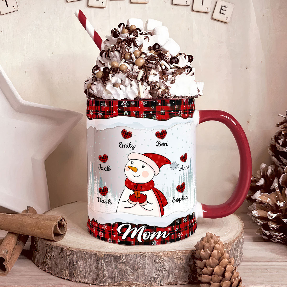 Snowmom - Personalized Accent Mug