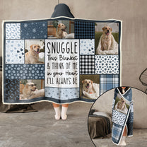 Snuggle This Blanket And Think Of Me - Personalized Photo Wearable Blanket Hoodie