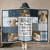 Snuggle This Blanket And Think Of Me - Personalized Photo Wearable Blanket Hoodie