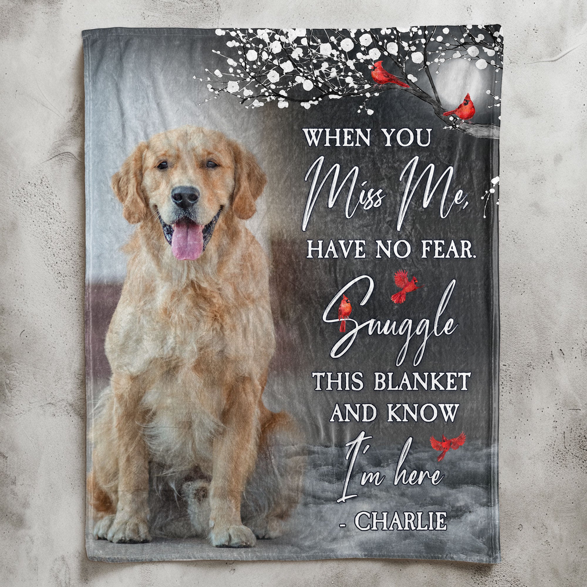 Snuggle This Blanket Memorial Pet Loss - Personalized Photo Blanket