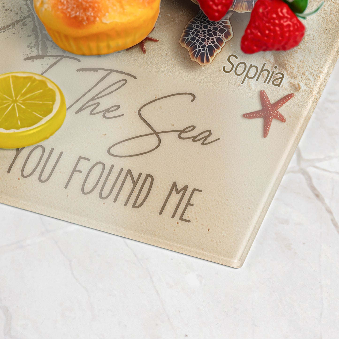 So Many In The Sea - Personalized Glass Cutting Board