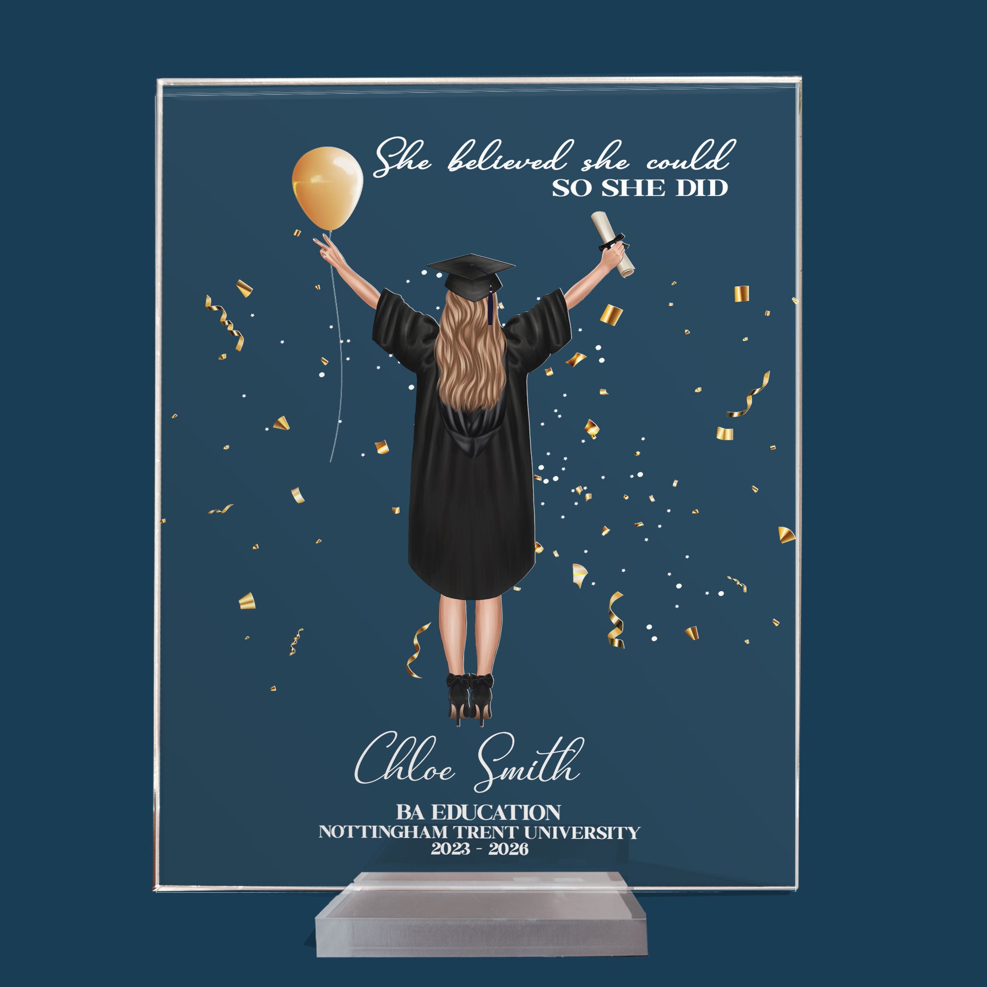So She Did - Personalized Acrylic Plaque