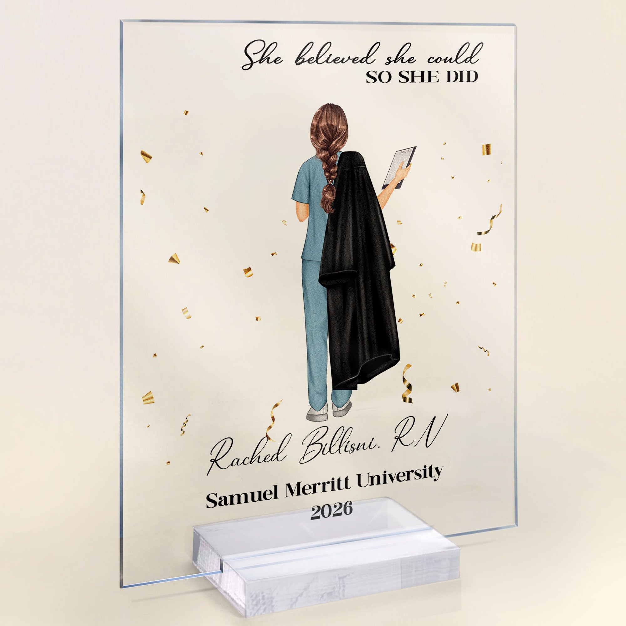 So She Did - Personalized Acrylic Plaque