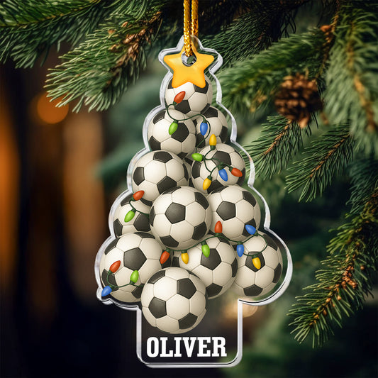 Soccer Christmas Tree - Personalized Acrylic Ornament