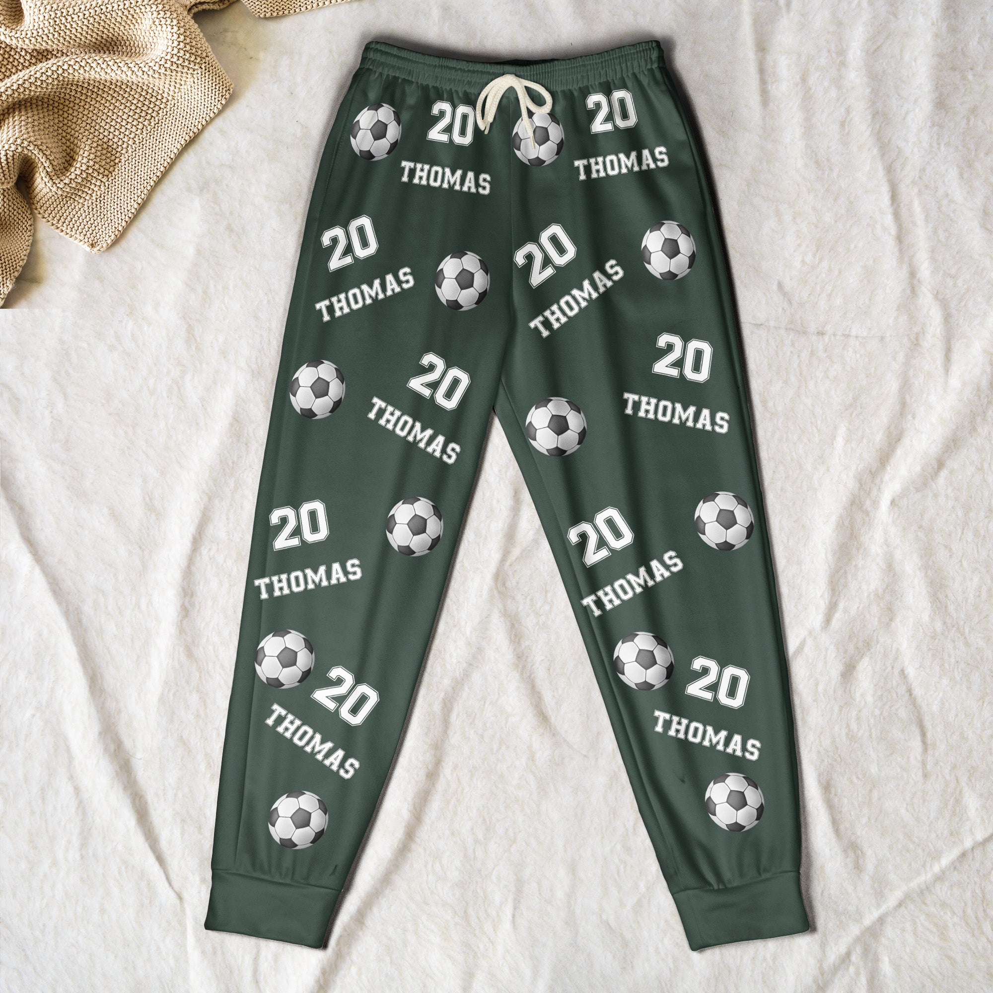 Soccer Custom Name, Number - Personalized Sweatpants, Lounge Pants With Pockets