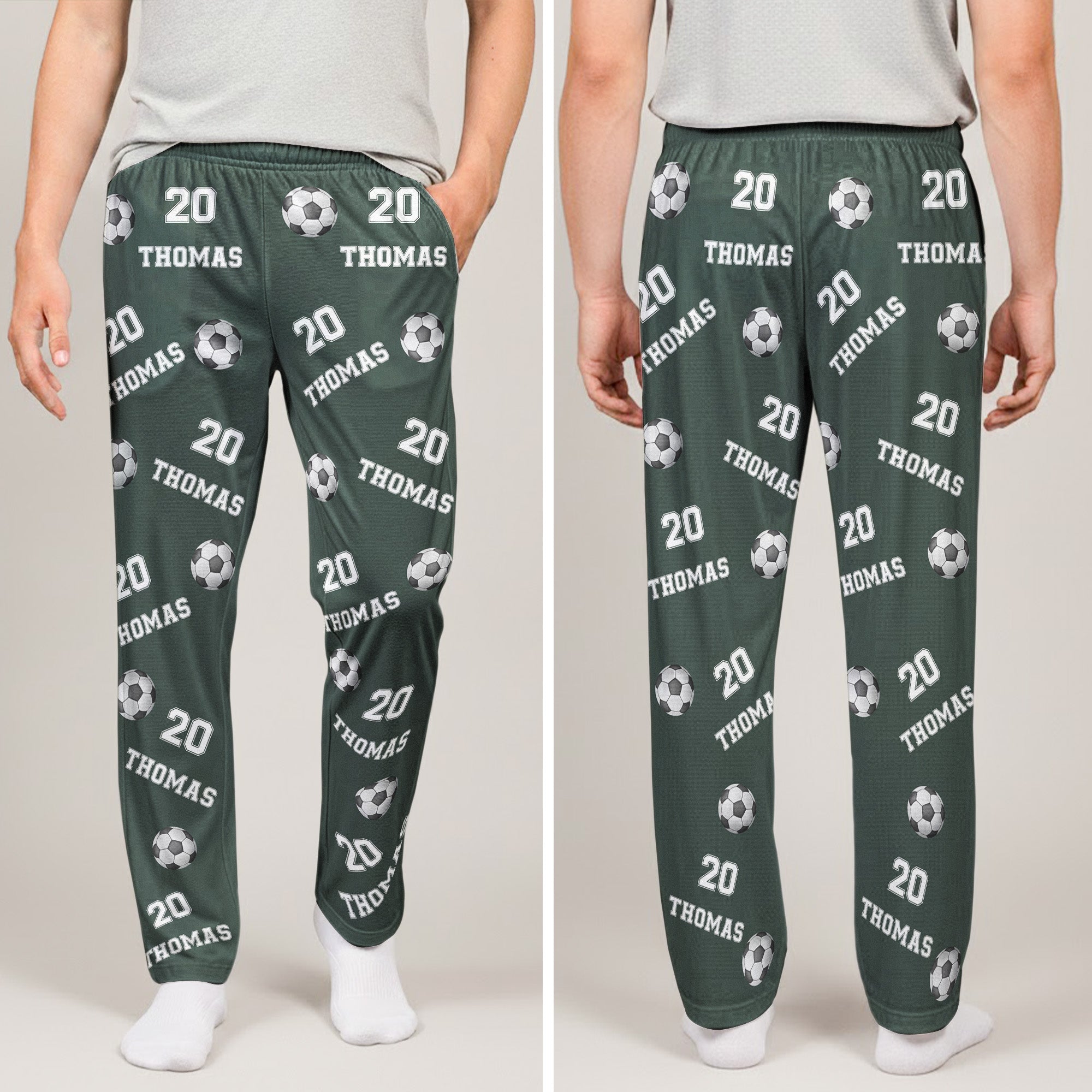 Soccer Custom Name, Number - Personalized Sweatpants, Lounge Pants With Pockets