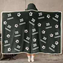 Soccer Custom Name, Number - Personalized Wearable Blanket Hoodie