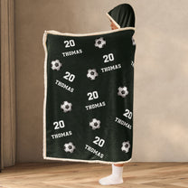 Soccer Custom Name, Number - Personalized Wearable Blanket Hoodie