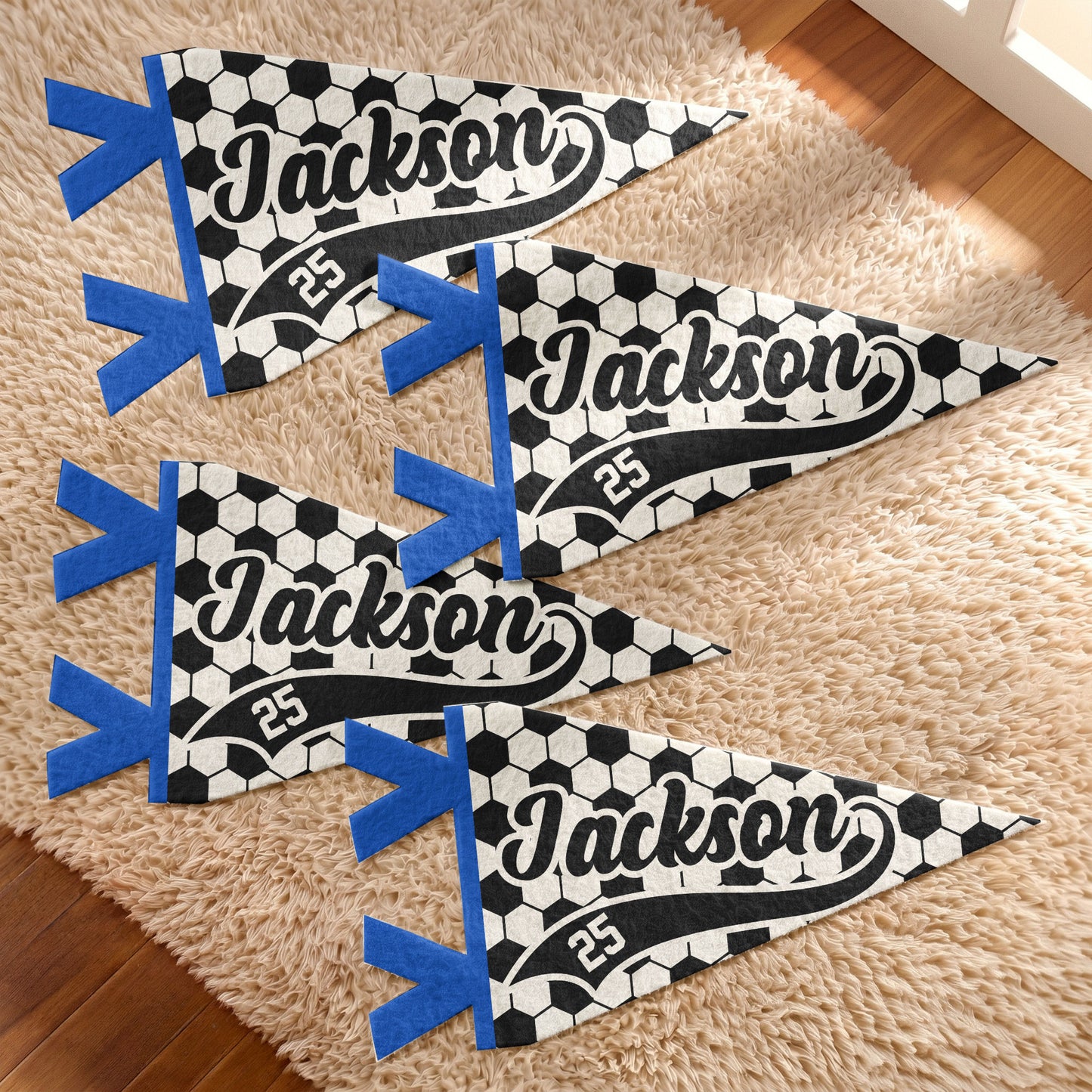 Soccer Player Custom Name And Number - Personalized Pennant 1