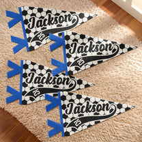 Soccer Player Custom Name And Number - Personalized Pennant 1