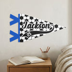 Soccer Player Custom Name And Number - Personalized Pennant 2