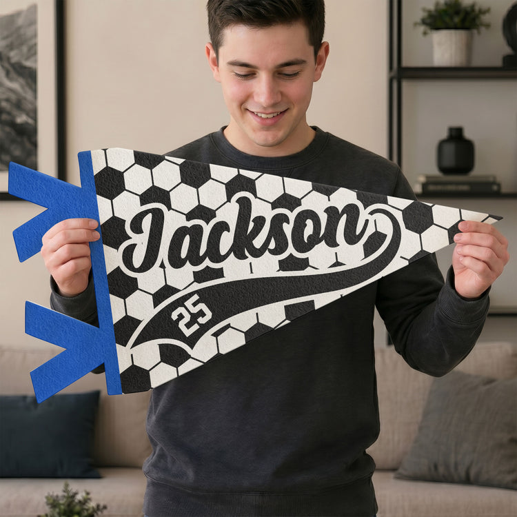 Soccer Player Custom Name And Number - Personalized Pennant 3