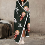Soccer Players Custom Face - Personalized Photo Wearable Blanket Hoodie