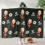 Soccer Players Custom Face - Personalized Photo Wearable Blanket Hoodie