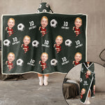 Soccer Players Custom Face - Personalized Photo Wearable Blanket Hoodie