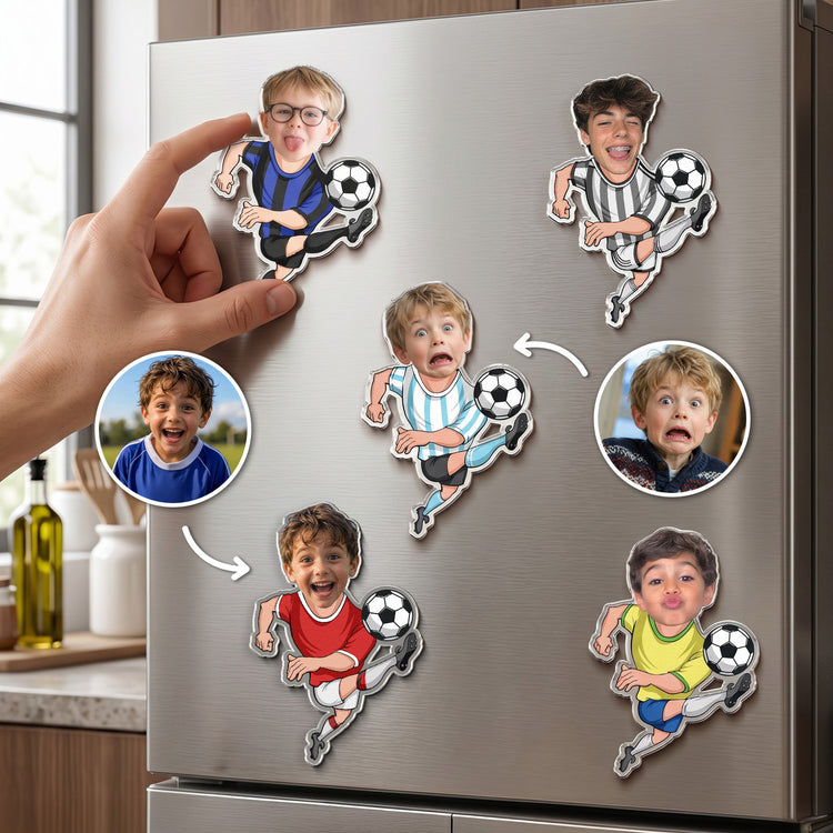 Soccer-Players For Son, Grandson, Him, Sport Lovers - Personalized Magnet 1