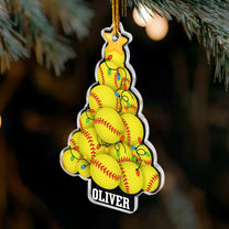 Softball Christmas Tree - Personalized Acrylic Ornament