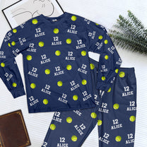 Softball Custom Name, Number - Personalized Pajamas Set