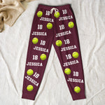 Softball Custom Name, Number - Personalized Sweatpants - Lounge Pants With Pockets, Custom Pajama Pants, Jogger Sweatpants, Gift For Her