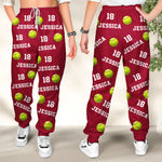 Softball Custom Name, Number - Personalized Sweatpants - Lounge Pants With Pockets, Custom Pajama Pants, Jogger Sweatpants, Gift For Her